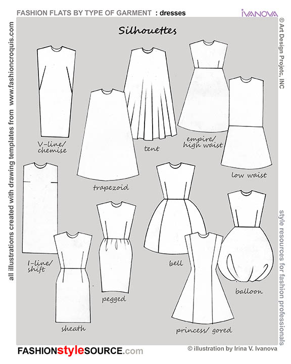 silhouettes dresses