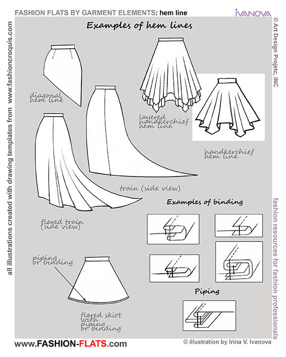 examples hem line fashion flats